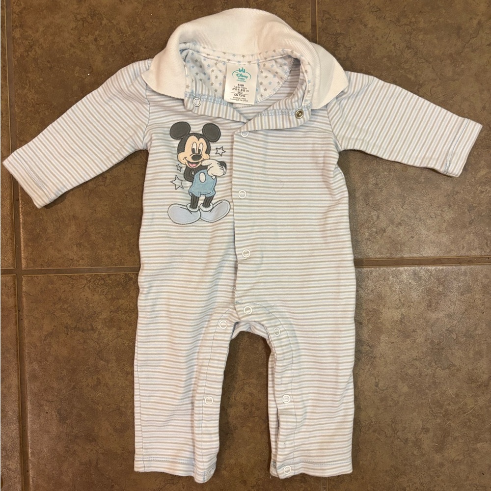 Disney Baby Blue Striped One Piece